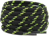 GRAH SANGRAH® (2 Pair) Shoelaces for Hiking Shoes, Outdoor Walking Sneakers, Outdoor Hiking, Climbing, Basketball, Work Boot, Running , Sport Shoes - 120 cm, Black Fluorescent Green